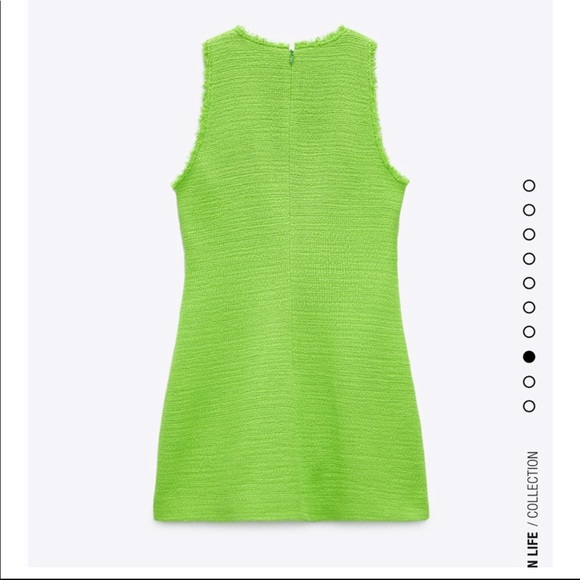 Zara Lime Green Tweed Dress - Picture 7 of 10